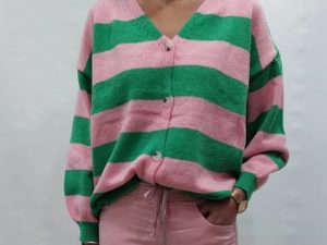 By clara vest roze/groen