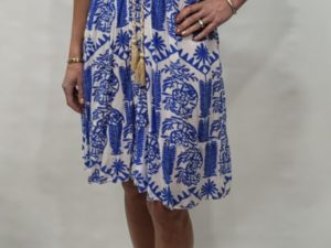 jurk ibiza cobalt/wit