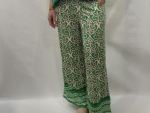 broek print groen/beige