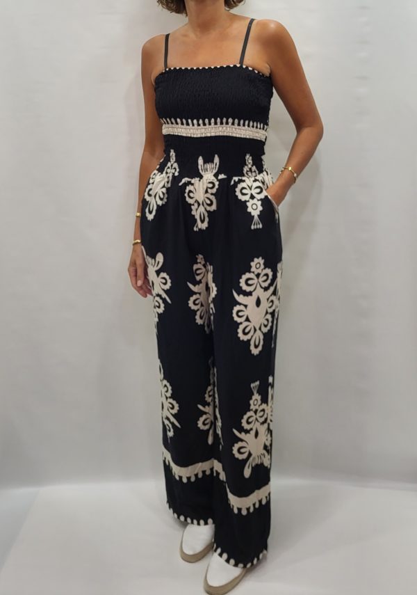 jumpsuit print bloem zwart