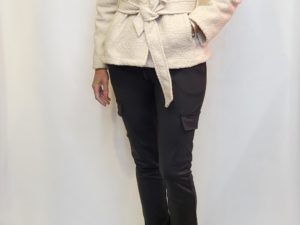trench coat fluffy kort ecru