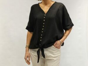 knoopblouse zwart