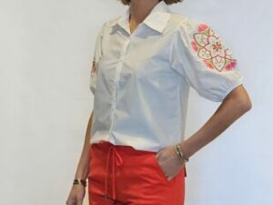 pofmouw blouse borduur