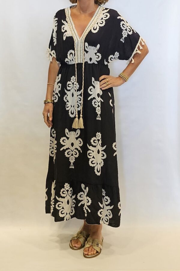 ibiza jurk print zwart