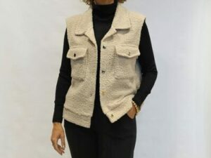 teddy gilet beige