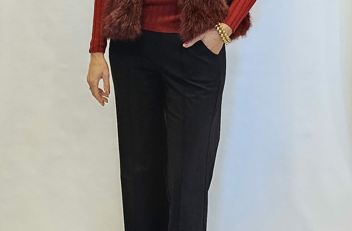 fake fur bodywarmer bordeaux