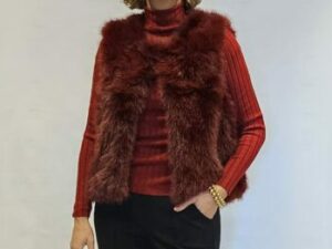 fake fur bodywarmer bordeaux