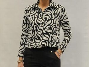 By Swan travelblouse zwart/wit
