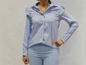blouse streep blauw
