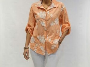 blouse borduur zalm
