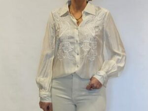 blouse beige borduur
