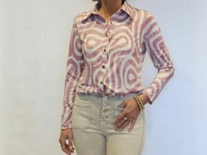 By Swan travelblouse print roze