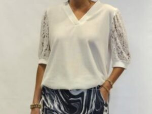 streepblouse blauw glitter