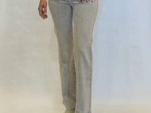 button jeans grijs