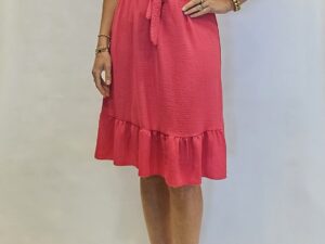 jurk ruche fuchsia