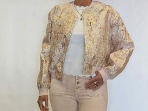 jacquard bomber roze
