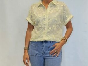 broderie blouse geel