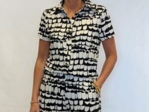By Swan travelblouse print zwart