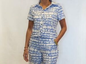 By Swan travelblouse print blauw