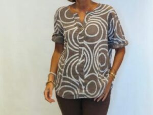 blouse print taupe