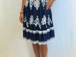 Ibiza jurk print navy