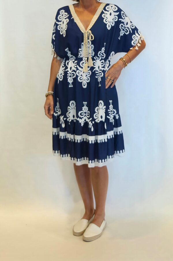 Ibiza jurk print navy