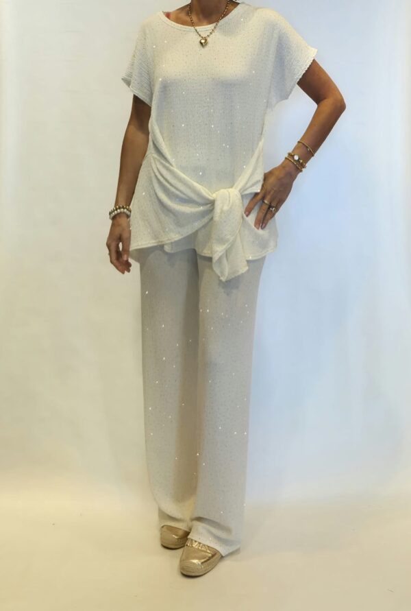 tweedelige set glitter ecru