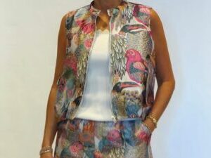 jacquard gilet papegaai