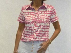 By Swan travelblouse print fuchsia