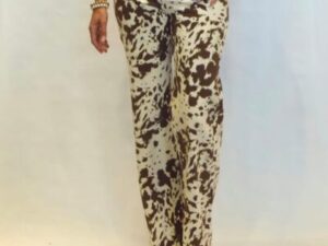 Hello Miss broek print bruin