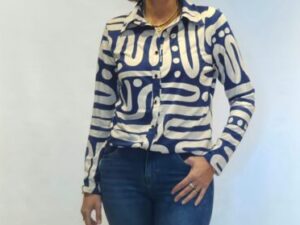 By Swan travelblouse print blauw