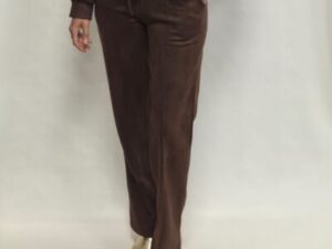 suedine broek bruin