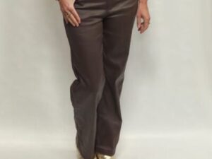 Zac & Zoe leatherlook broek bruin